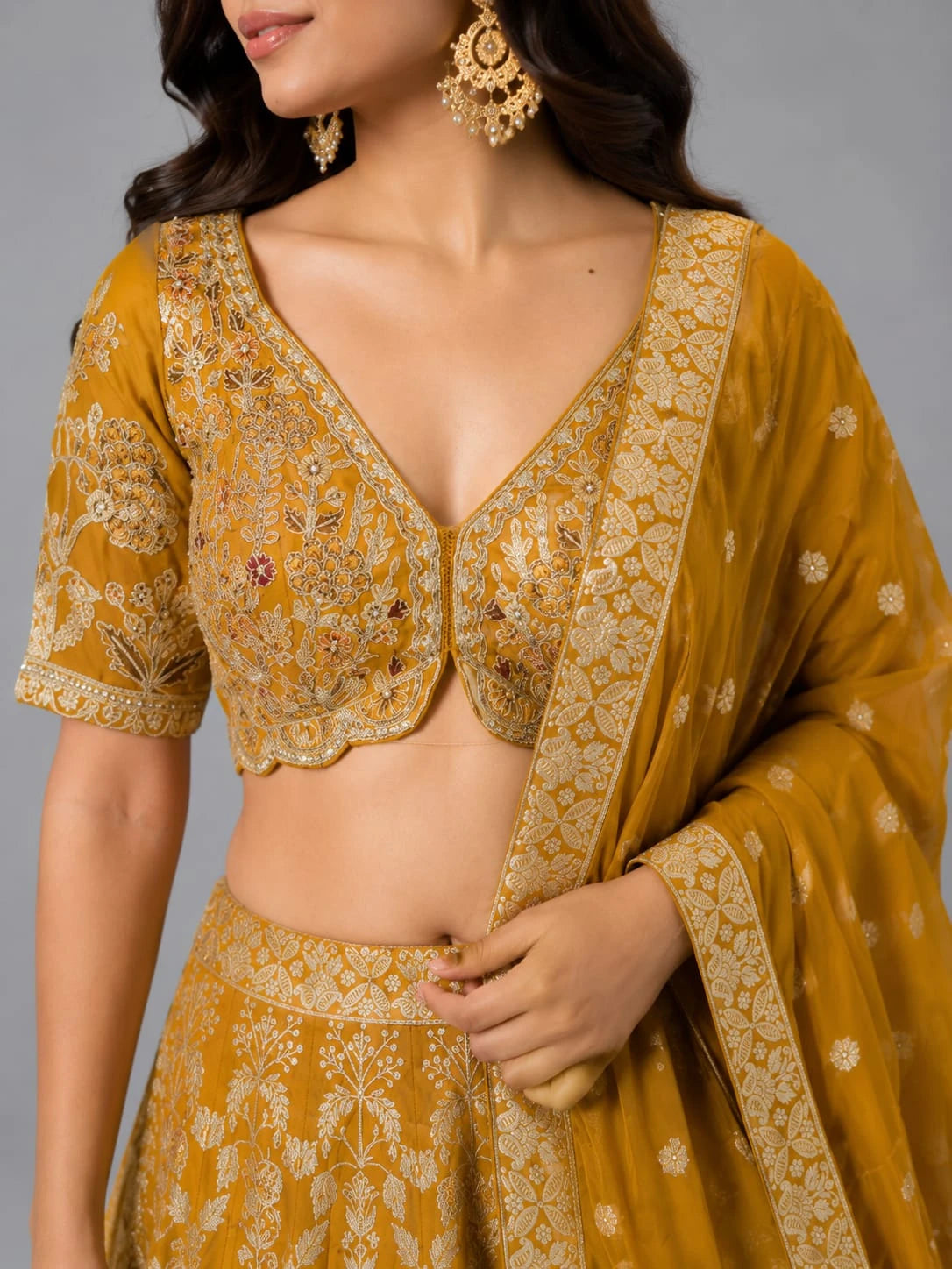 Mustard yellow lehenga