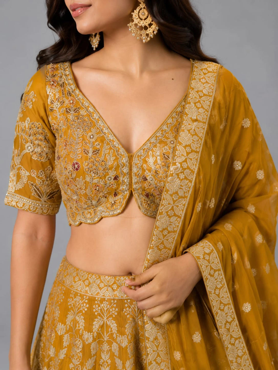 Mustard yellow lehenga