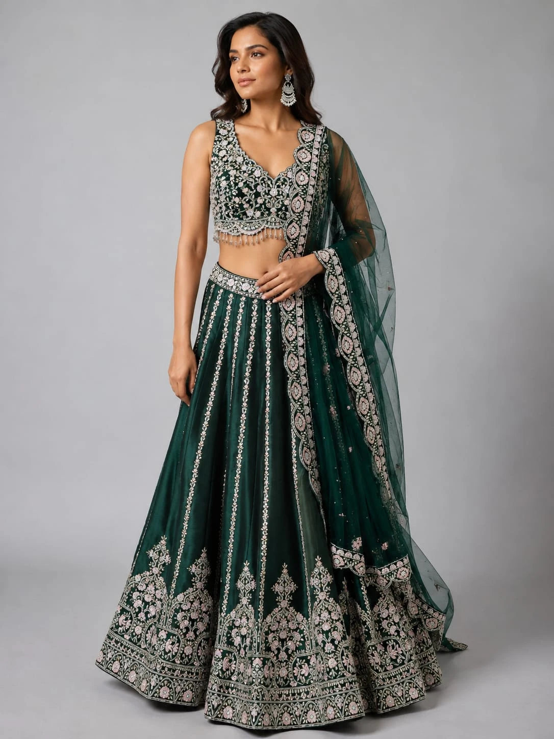Green lehenga for women