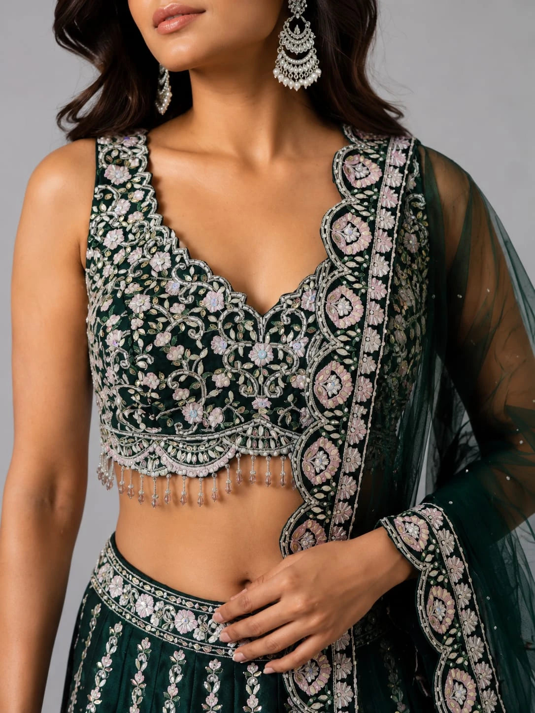 Green lehenga for women