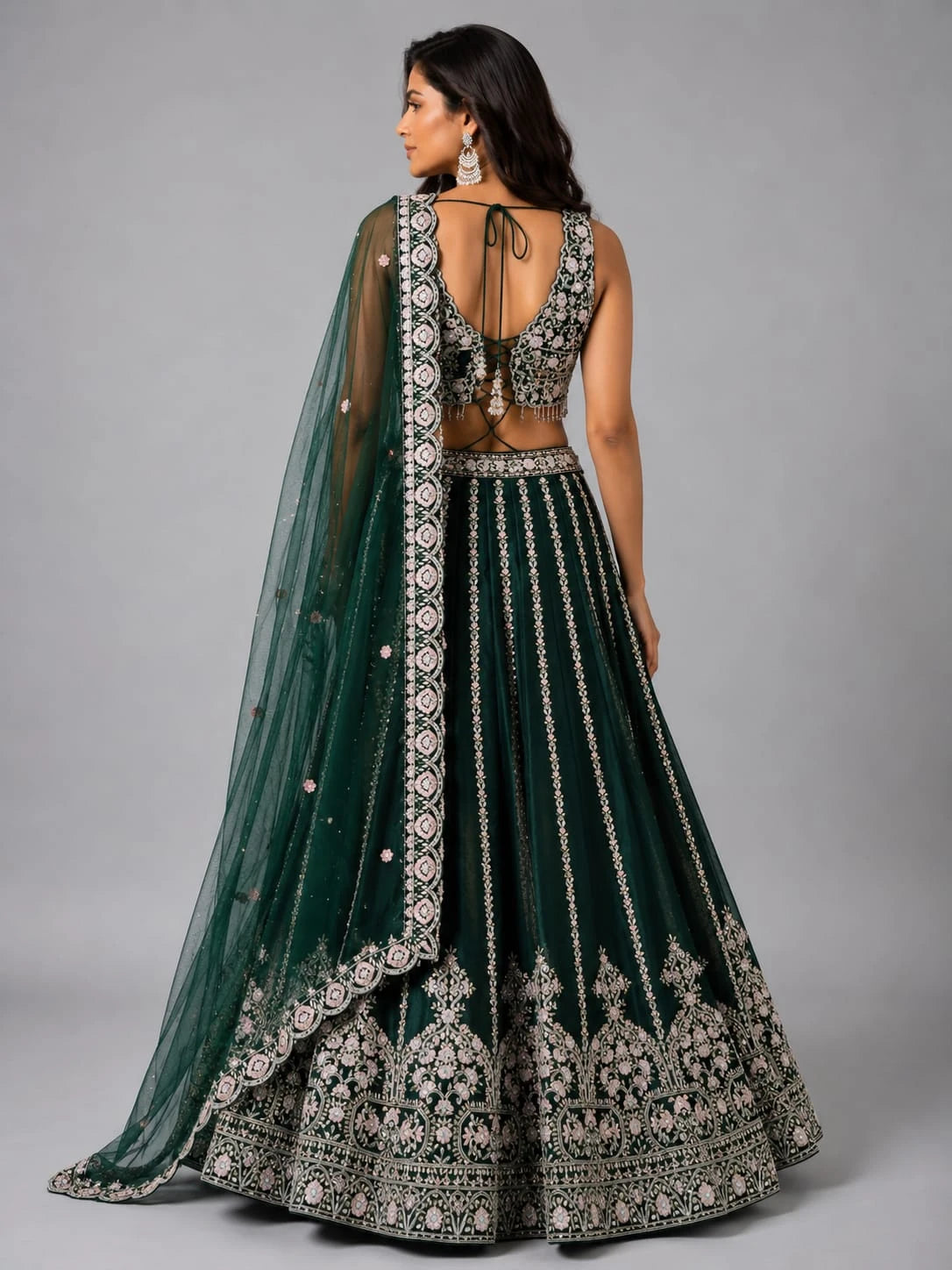 Green lehenga for women