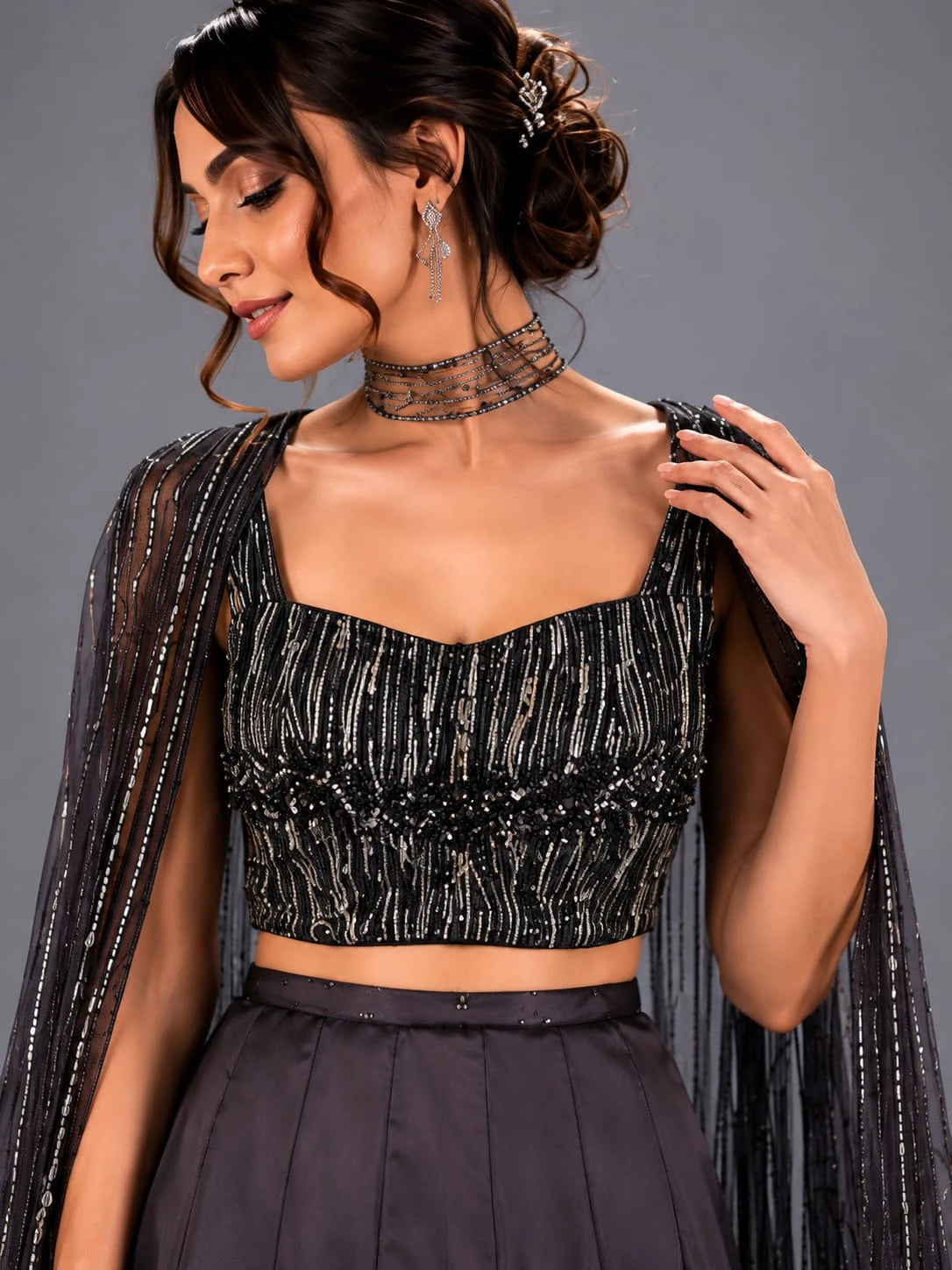 Hazel grey lehenga
