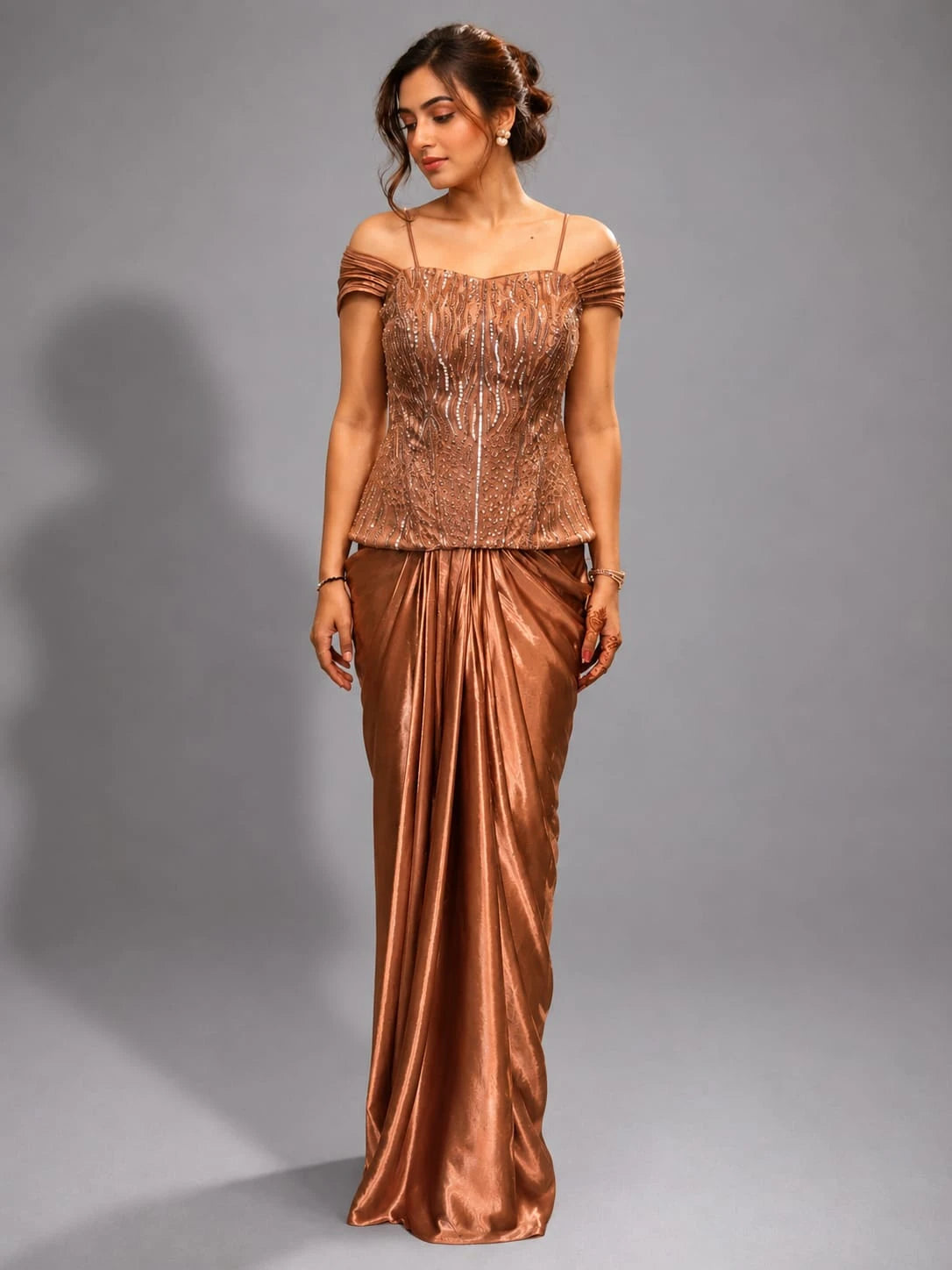 copper western dress