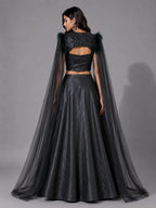 black party wear lehenga