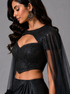 black party wear lehenga