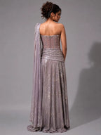 mauve western dress