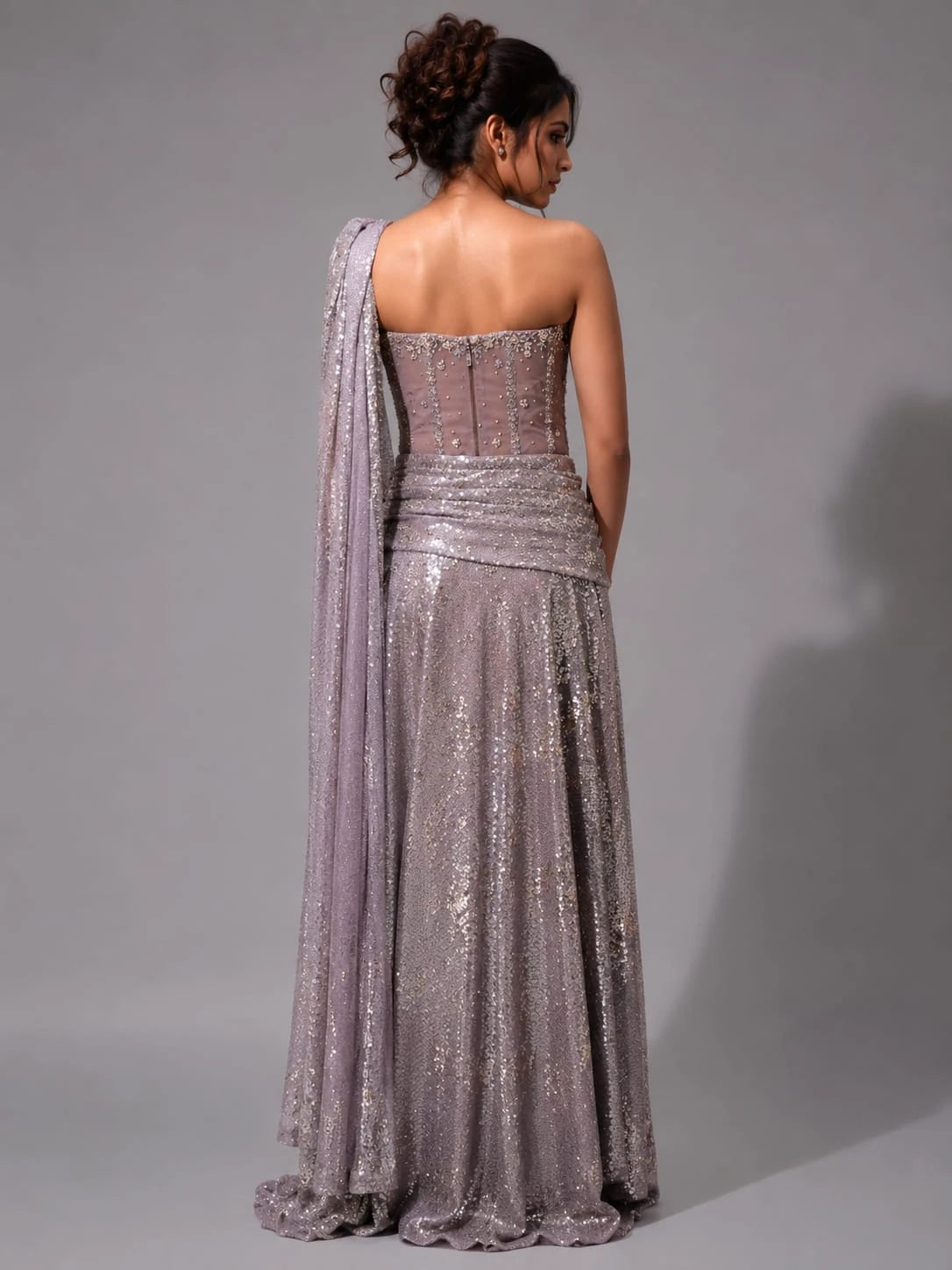 mauve western dress