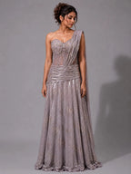 mauve western dress