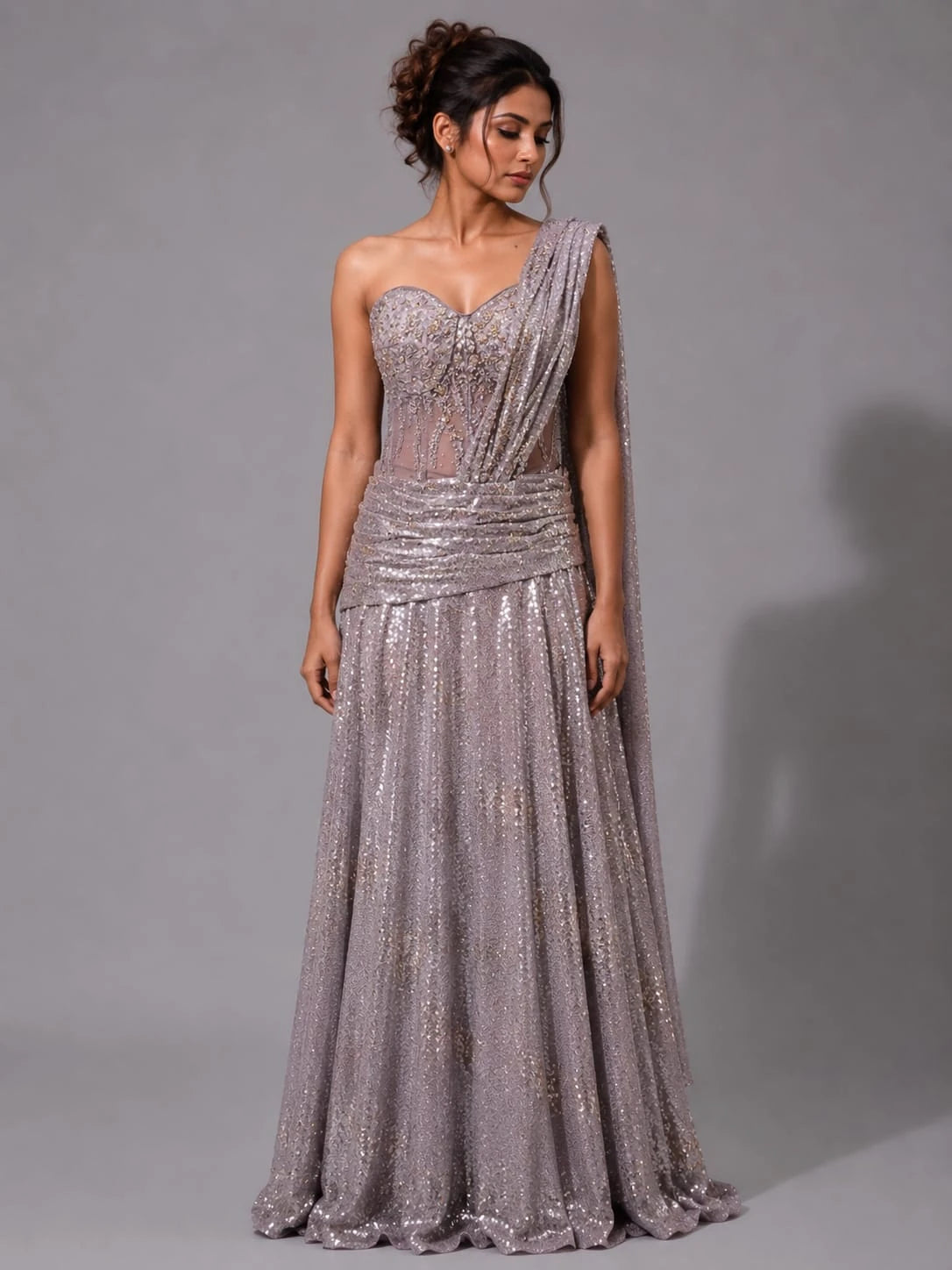 mauve western dress