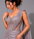 mauve western dress