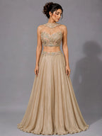 pista green lehenga