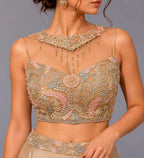 pista green lehenga