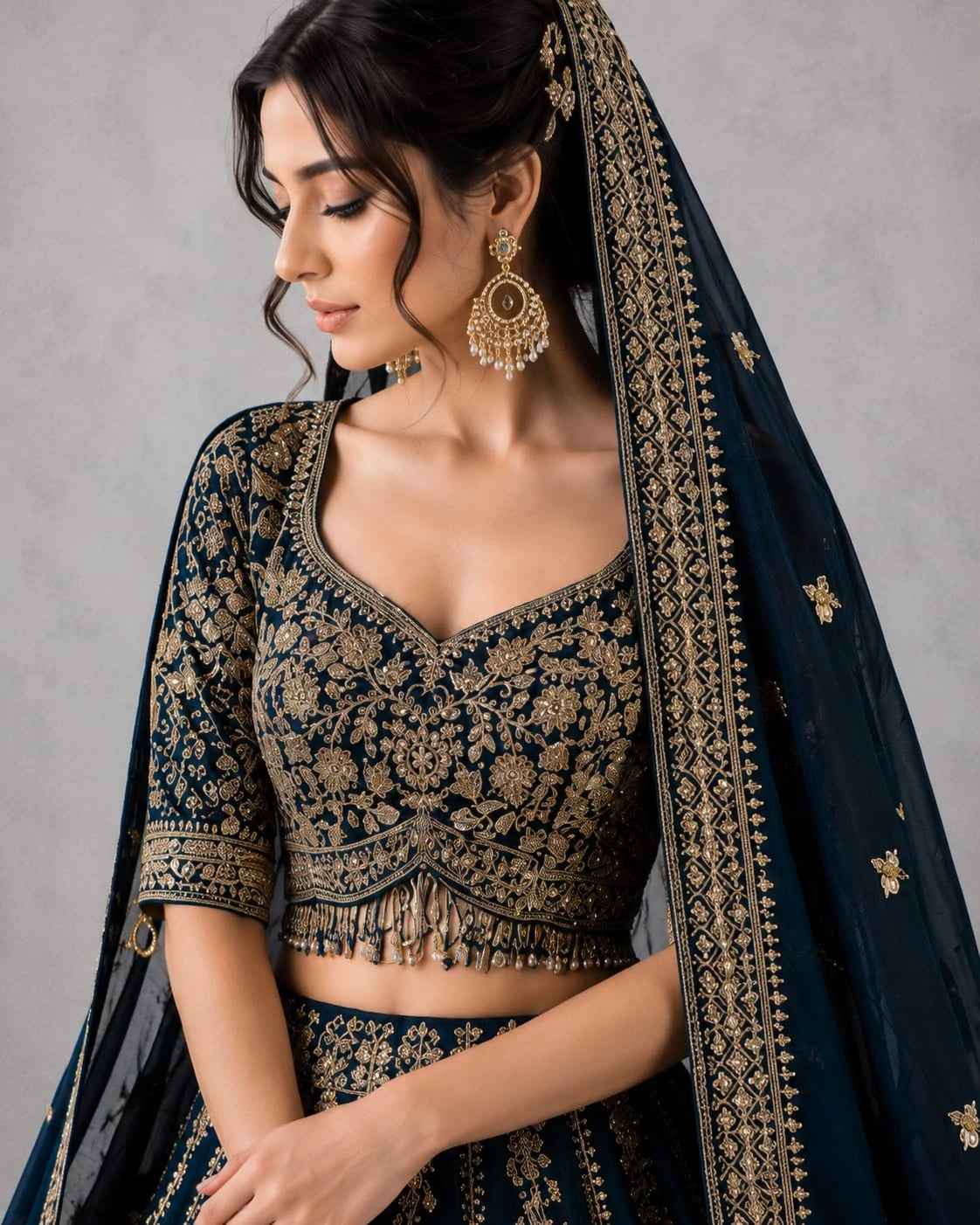 navy blue wedding outfit
