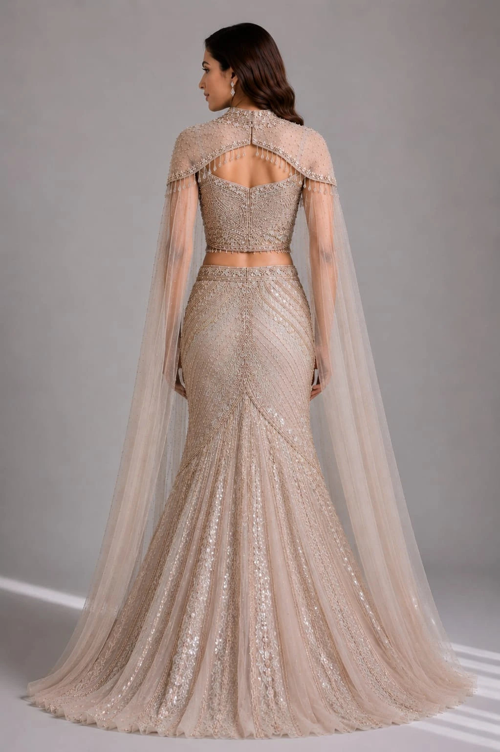 champagne gold lehenga