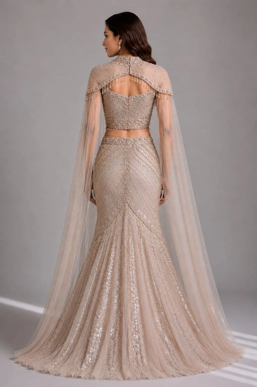 champagne gold lehenga