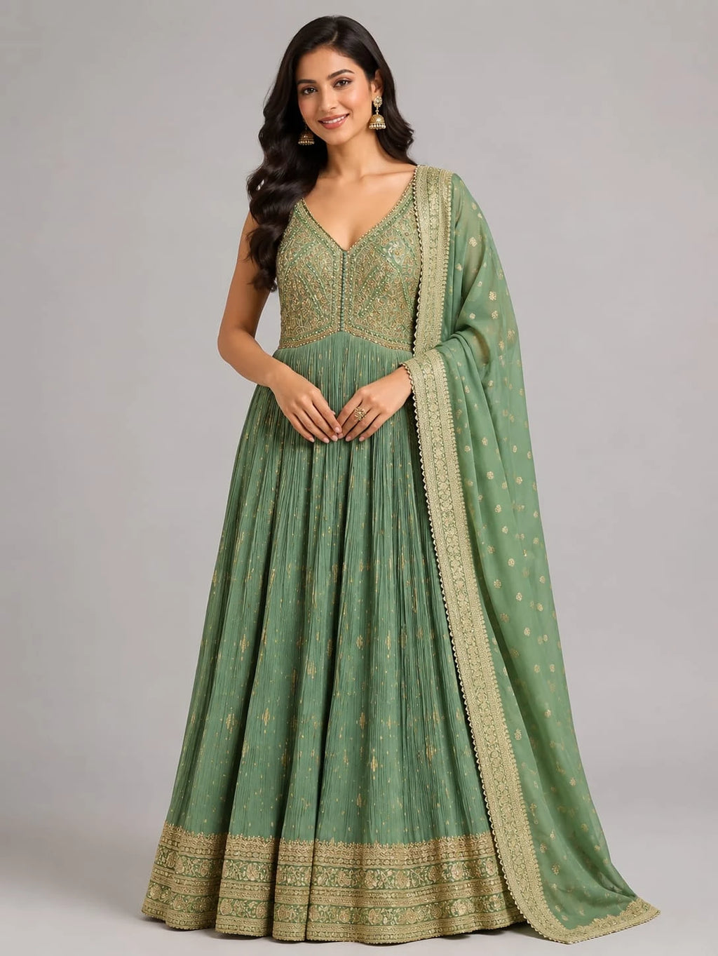 green ethnic wear for women
