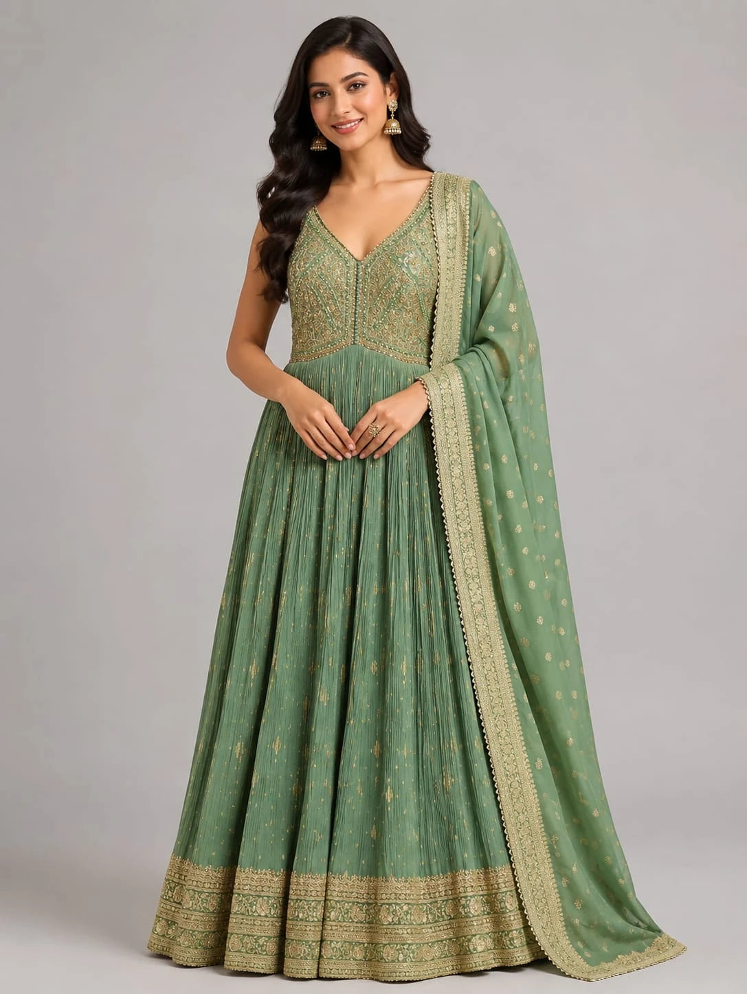 green ethnic wear for women