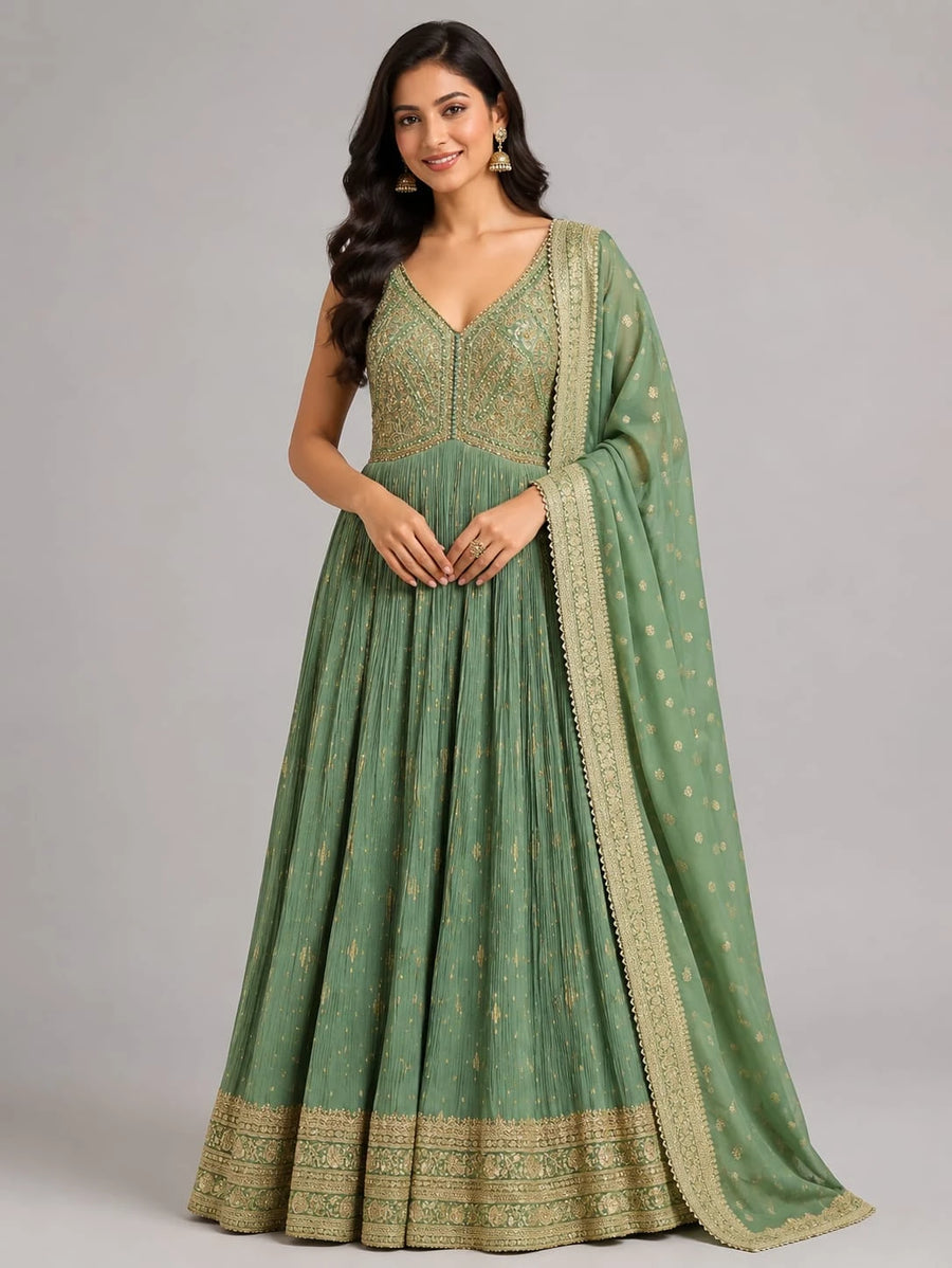 green ethnic wear for women