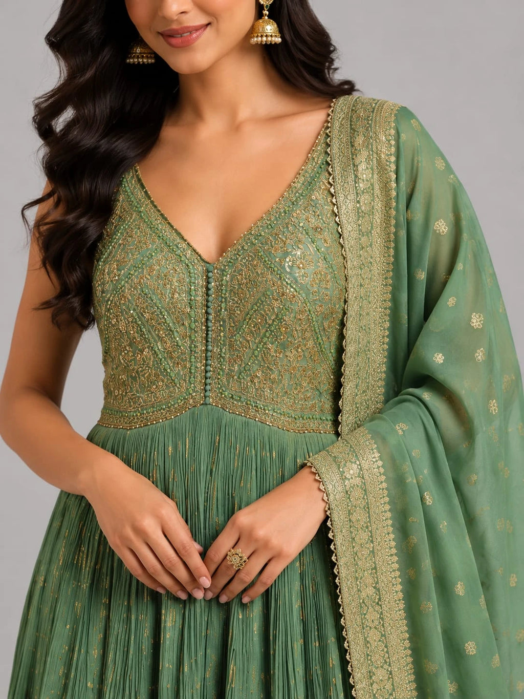 green ethnic wear for women