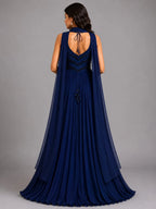 peacock blue anarkali