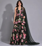 green sharara with dupatta