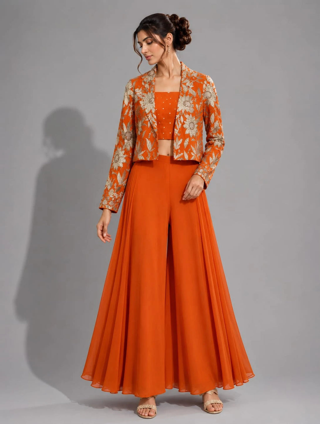 orange crop top sharara