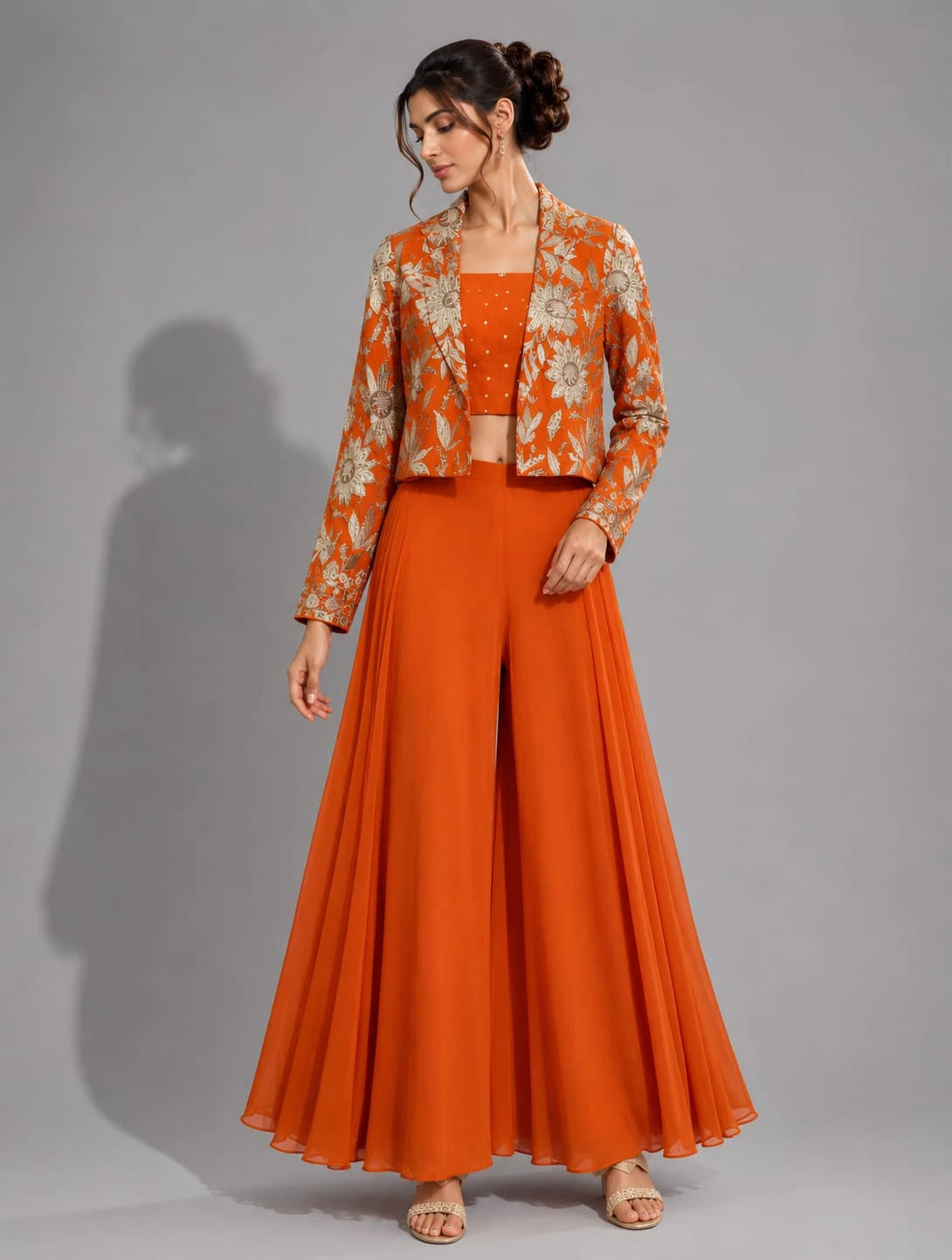 orange crop top sharara