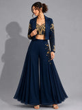 peacock blue sharara set