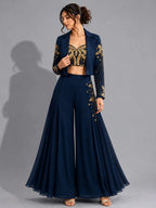 peacock blue sharara set
