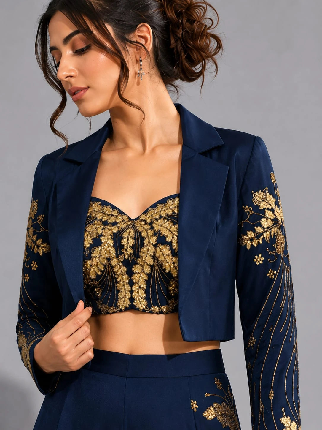 peacock blue sharara set