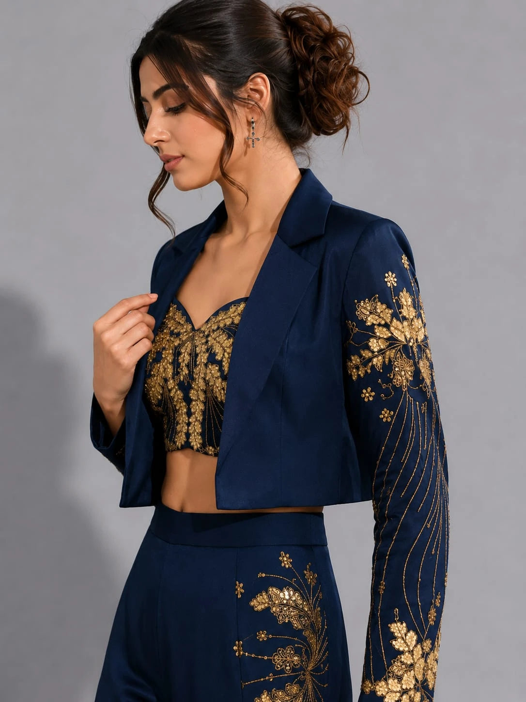 peacock blue sharara set
