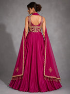 wine anarkali suit