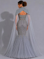 grey mermaid lehenga dress