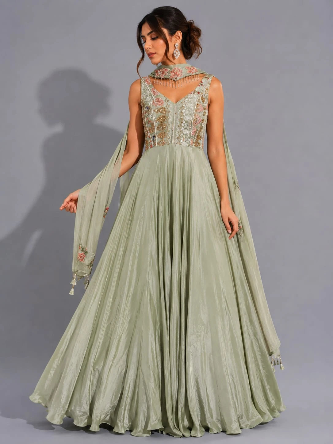 pista green ethnic wear
