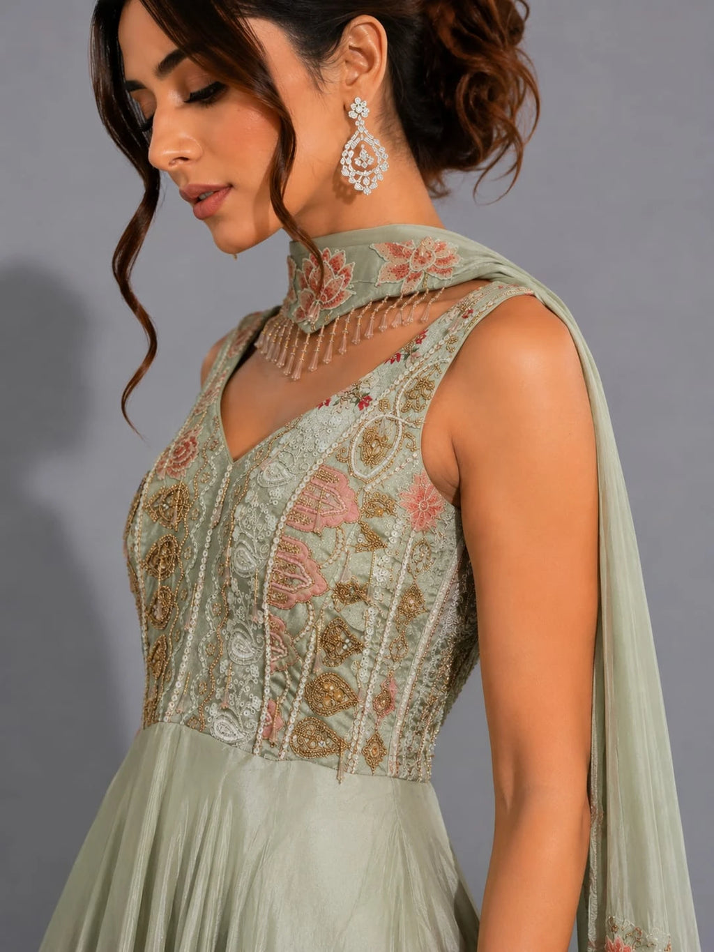 pista green ethnic wear