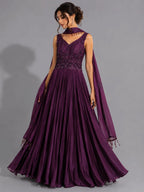 maroon anarkali dress
