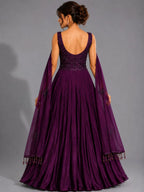 maroon anarkali dress