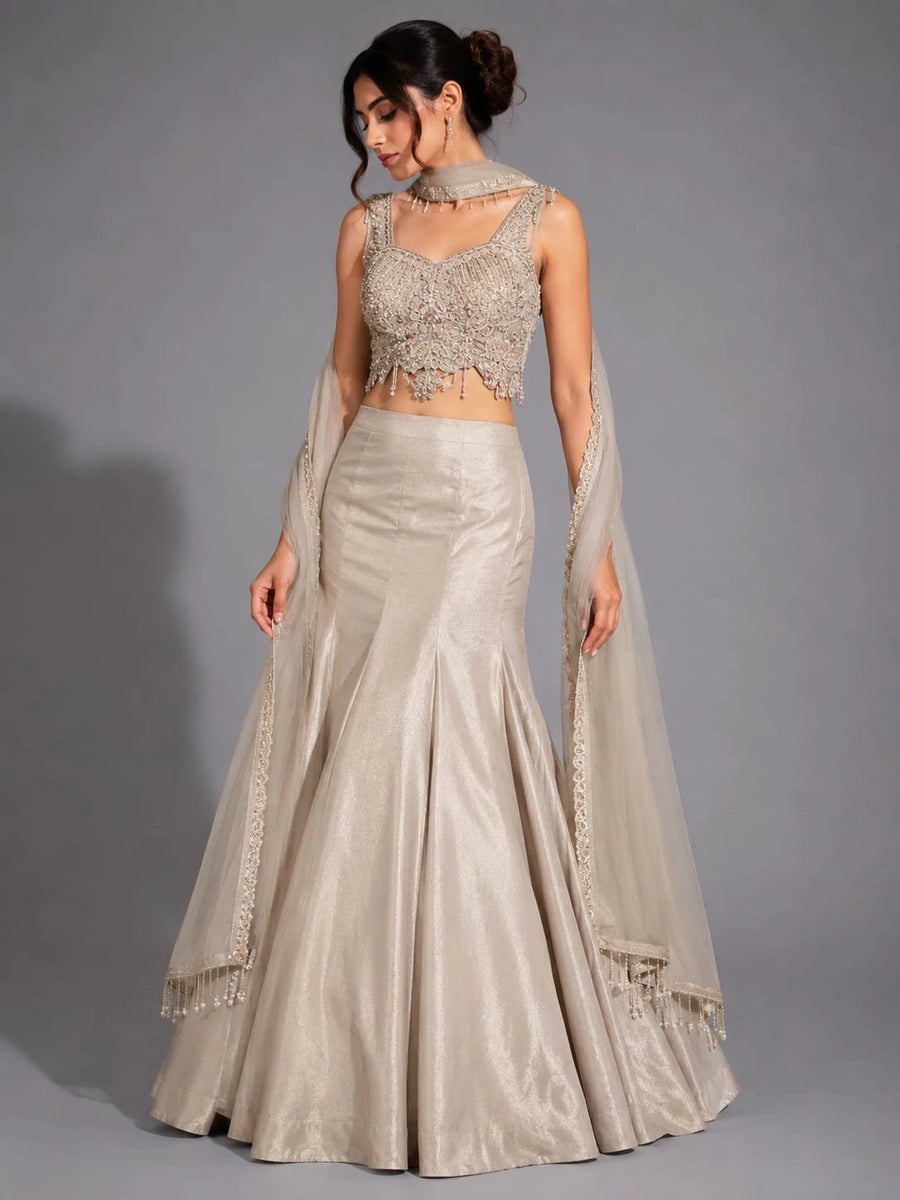 gold flared lehenga skirt