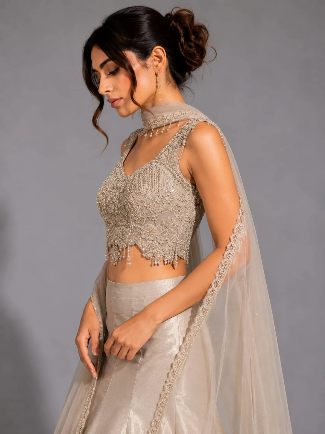 gold flared lehenga skirt