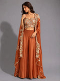 rust sharara with shrug