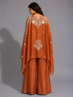 rust sharara with shrug