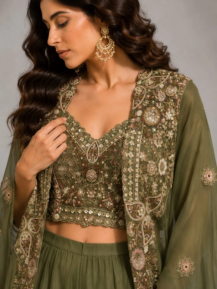olive sharara with shrug