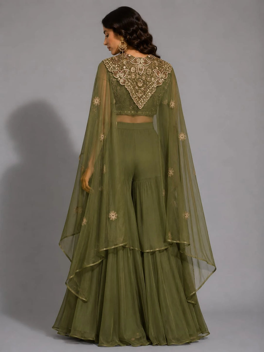olive sharara with shrug