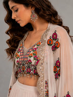 cream dhoti skirt set