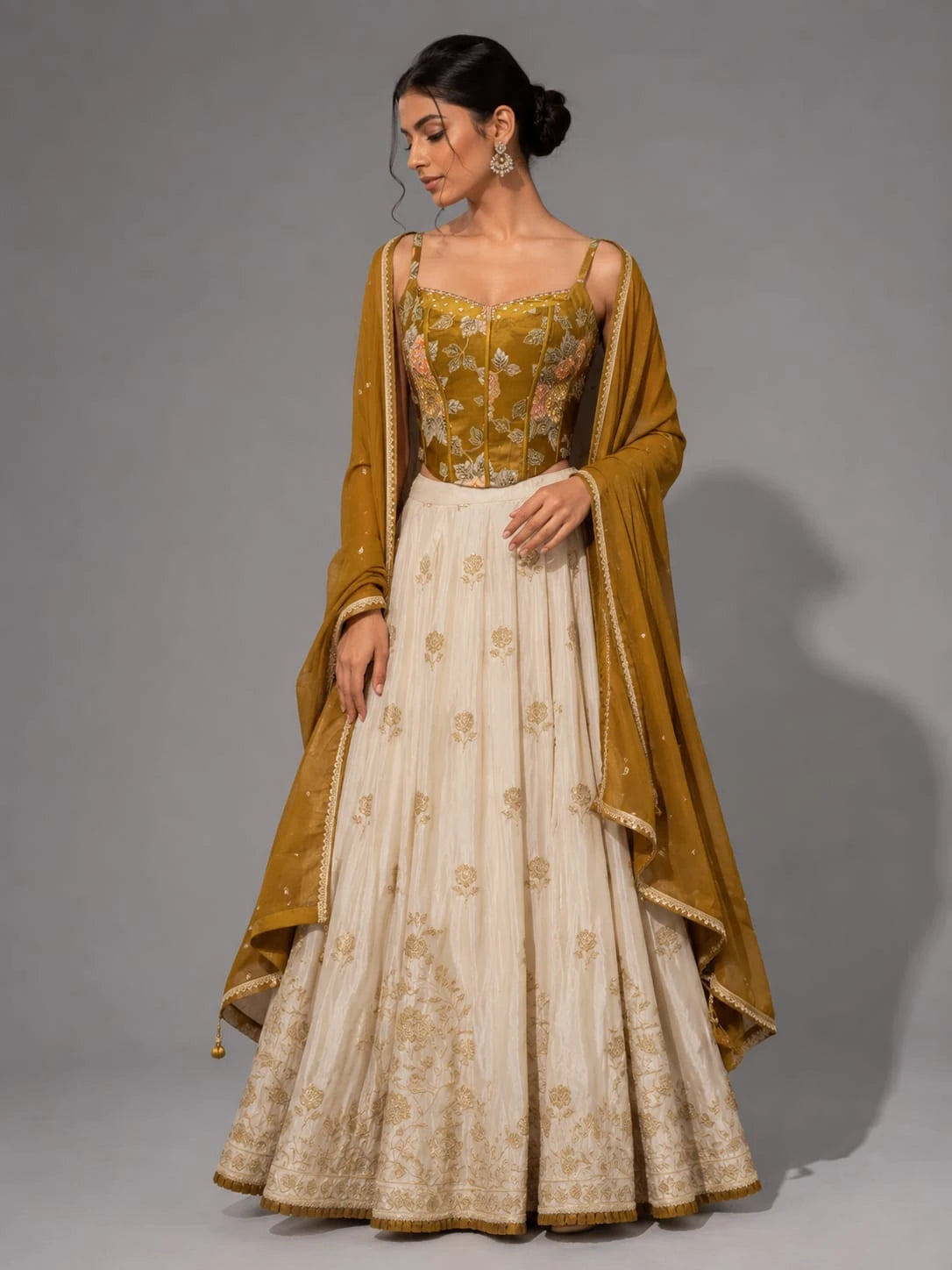 mehendi green lehenga