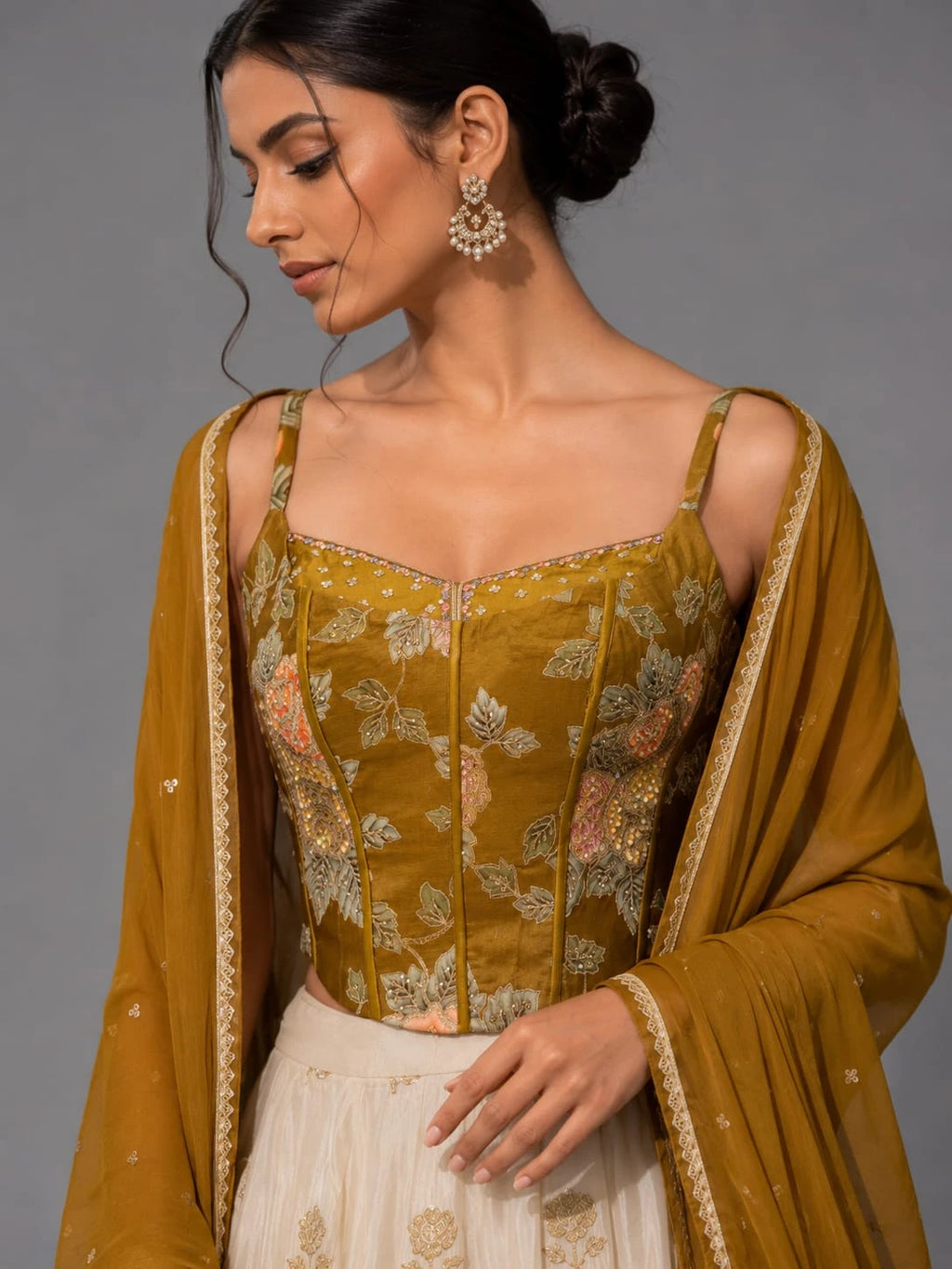 mehendi green lehenga
