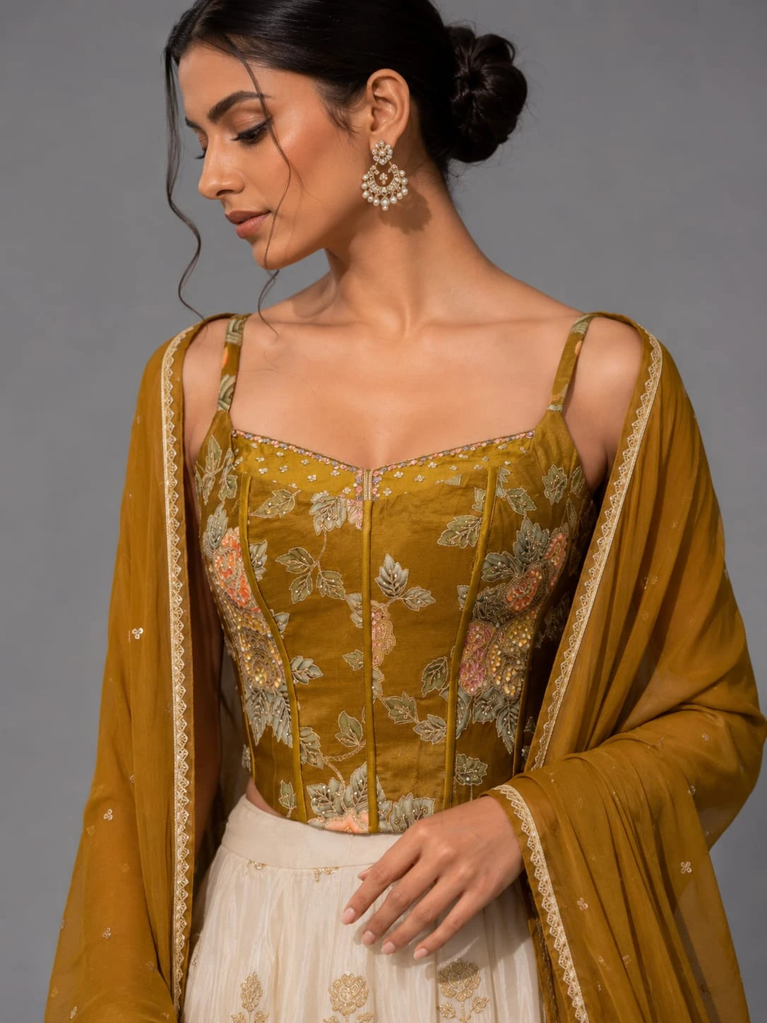mehendi green lehenga