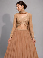 peach wedding outfit