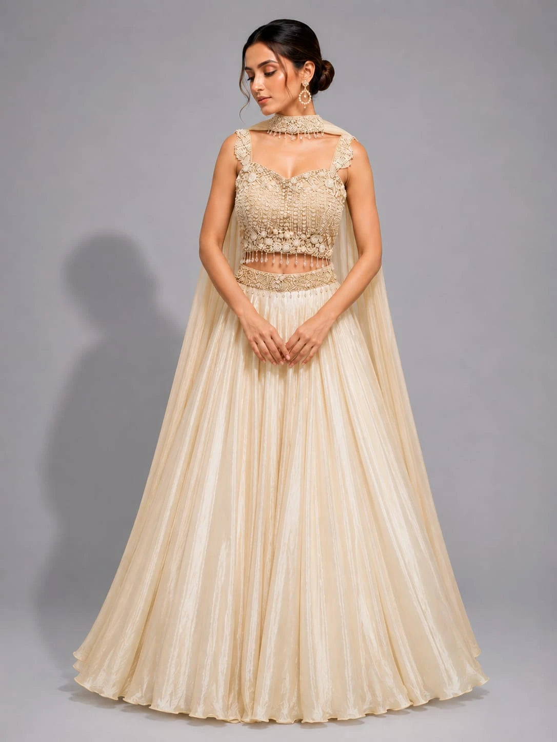 ivory gold lehenga