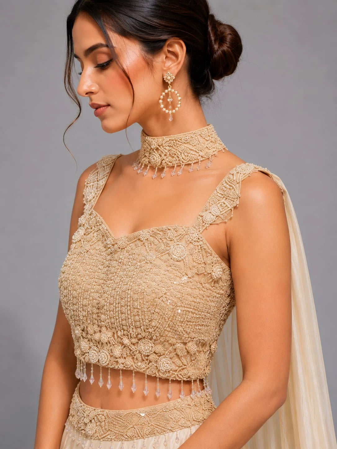 ivory gold lehenga